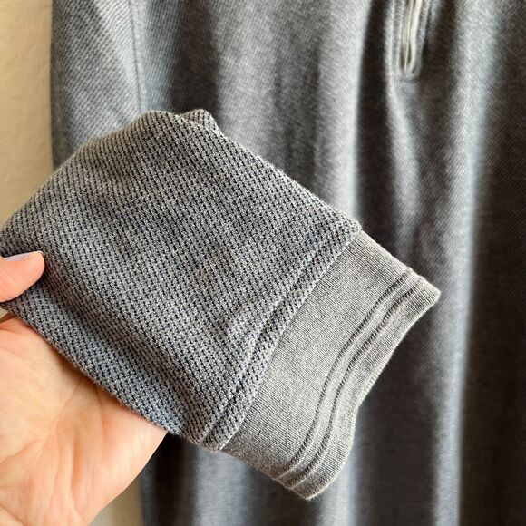 TED BAKER London Grey Cotton Quarter Zip Long Sleeve Sweater Mens 6 XXL - Picture 6 of 8